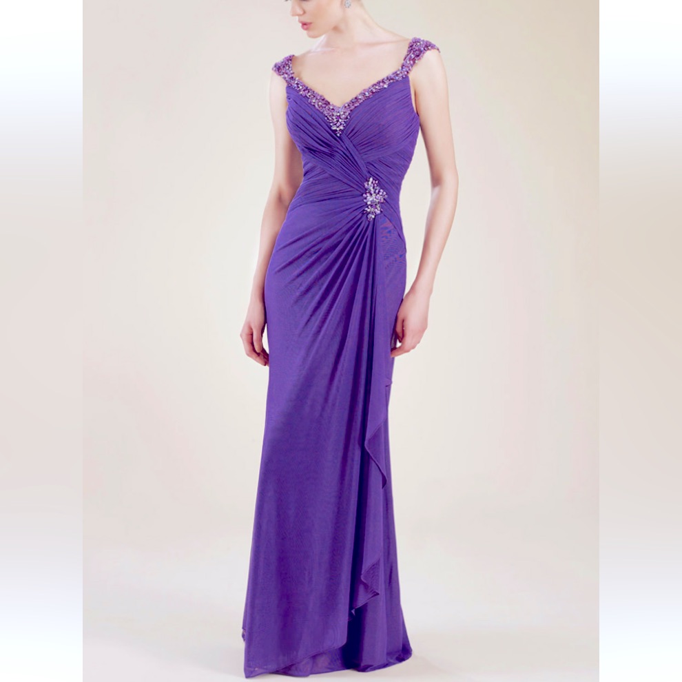 Nwt Rina Di Montella Cap Sleeves English Net Formal Gown Size 16 (Navy Blue)
